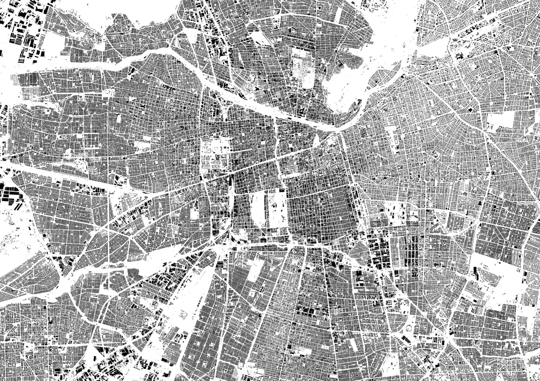 Plano Nolli (figura-fondo) del Gran Santiago